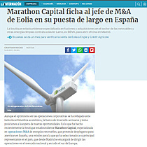 Marathon Capital ficha al jefe de M&A de Eolia en su puesta de largo en Espaa